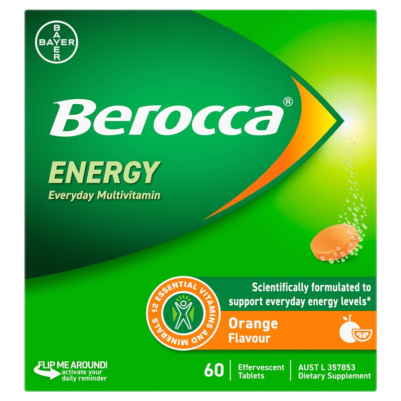 Load image into Gallery viewer, Berocca Energy Orange 60 Effervescent Tablets Exclusive Size
