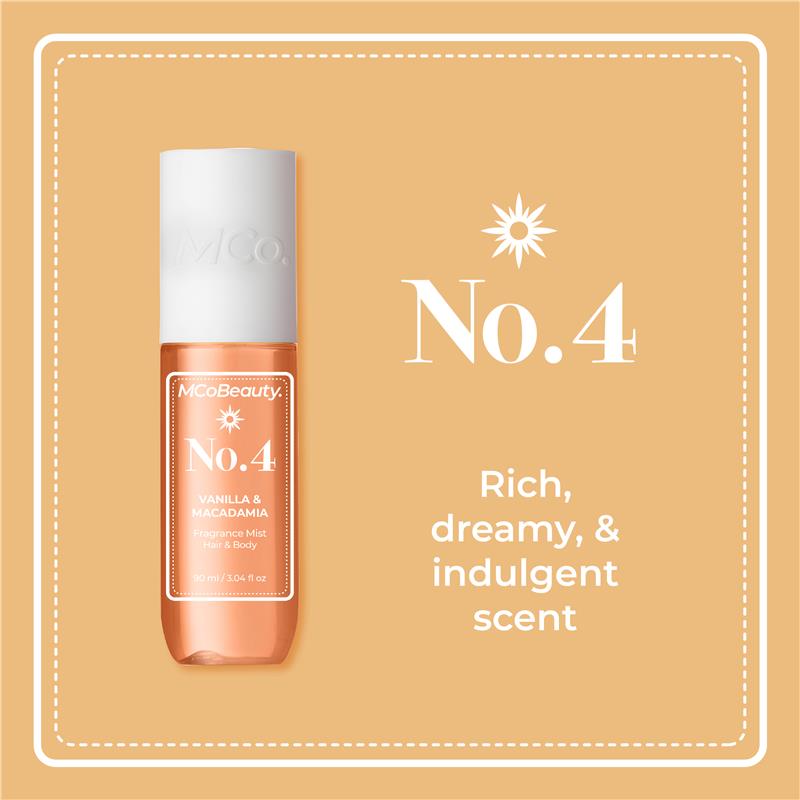 Load image into Gallery viewer, MCoBeauty Vanilla &amp; Macadamia No.4 Fragrance Hair &amp; Body Mist 90ml
