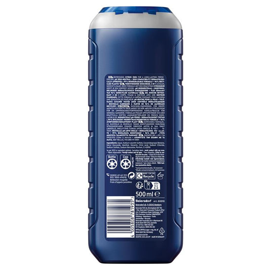 NIVEA MEN Power Refresh 3-IN-1 Shower Gel Body Wash 500ml