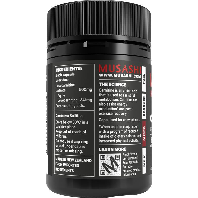 Load image into Gallery viewer, Musashi Carnitine 500mg 60 Capsules

