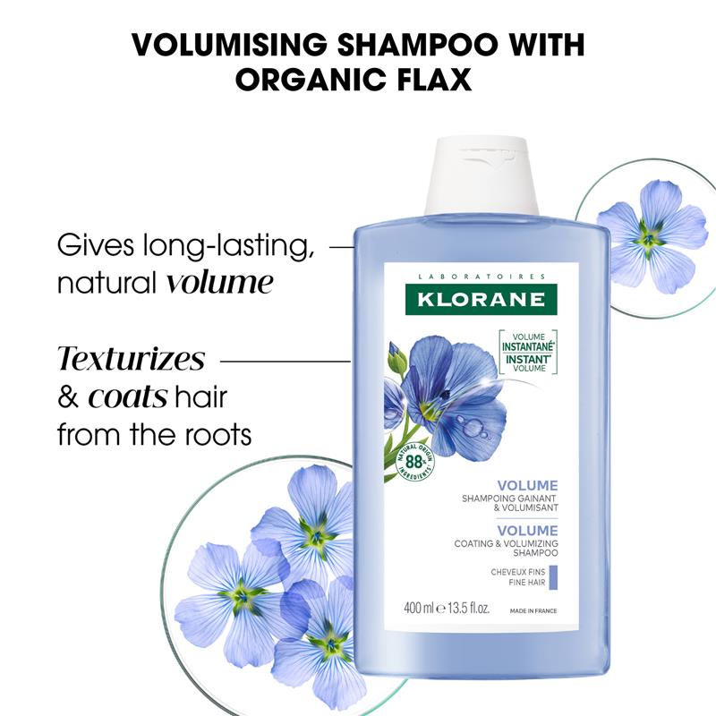 Load image into Gallery viewer, Klorane Volumising Shampoo with Organic Flax 400ml - Fine and Flat Hair
