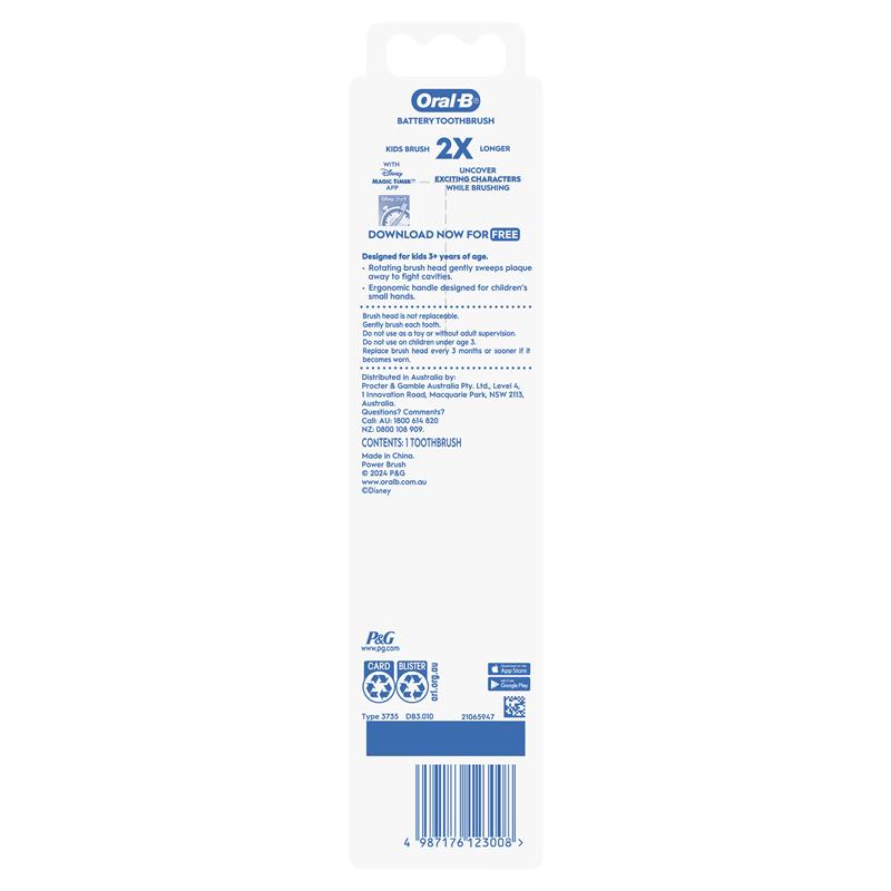 Load image into Gallery viewer, Oral B Power Battery Toothbrush Kids 3+ Years
