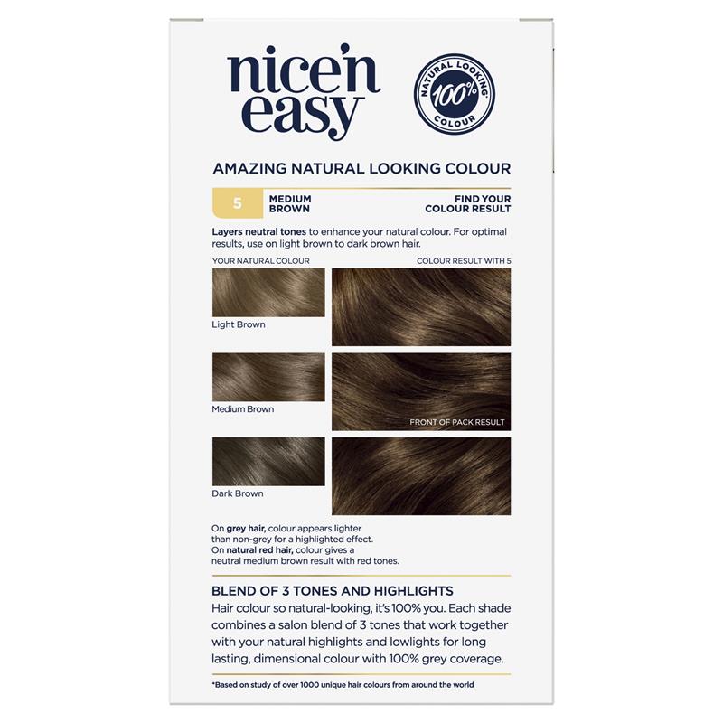Load image into Gallery viewer, Clairol Nice N Easy 5 Natural Medium Brown Permanent Hair Colour
