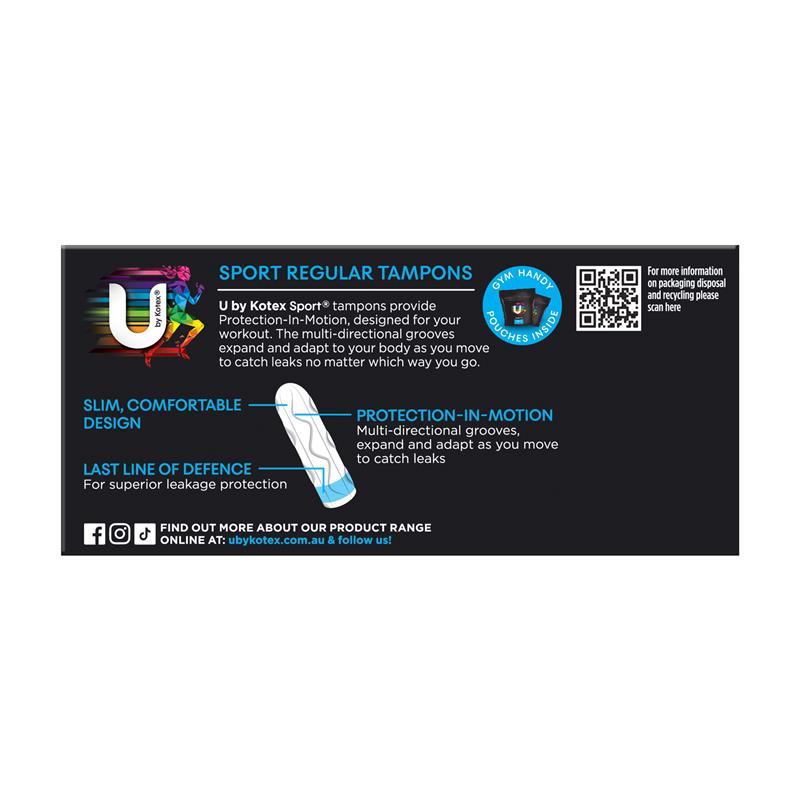 Load image into Gallery viewer, U By Kotex Sport Tampons Regular 16 Pack
