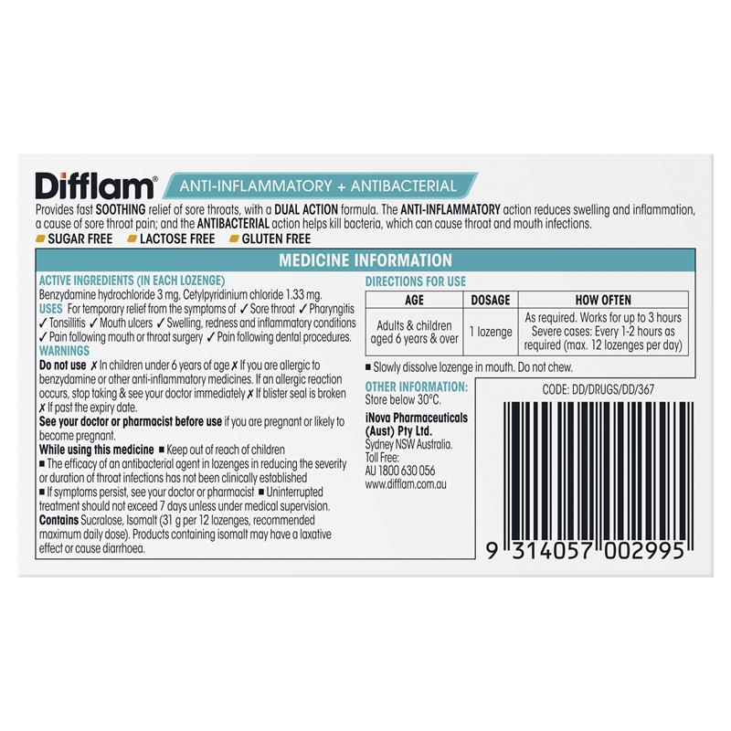 Load image into Gallery viewer, Difflam Sore Throat Sugar Free Honey And Lemon 16 Lozenges
