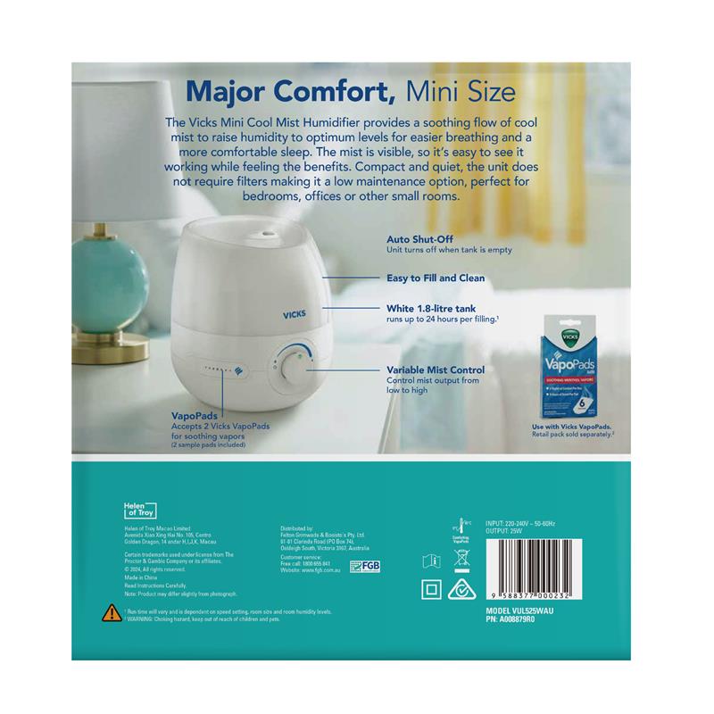 Load image into Gallery viewer, Vicks Mini FilterFree Cool Mist Humidifier
