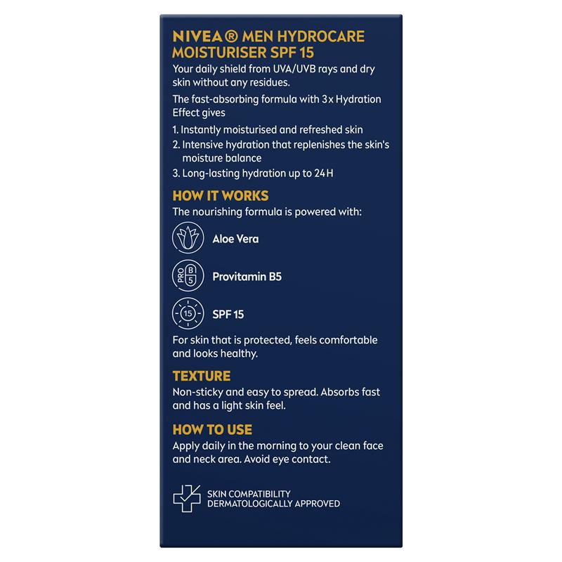 Load image into Gallery viewer, NIVEA MEN Hydrocare Protective Moisturiser SPF 15 75 ml
