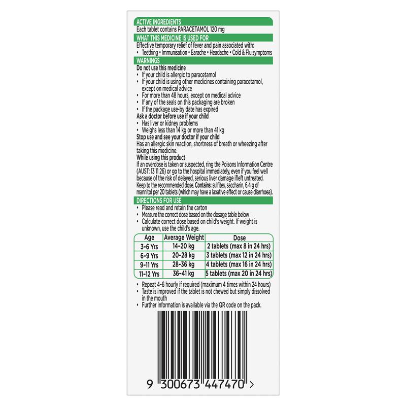 Load image into Gallery viewer, Panadol Children Chewable Tablets 3 Years+ 24 Tablets
