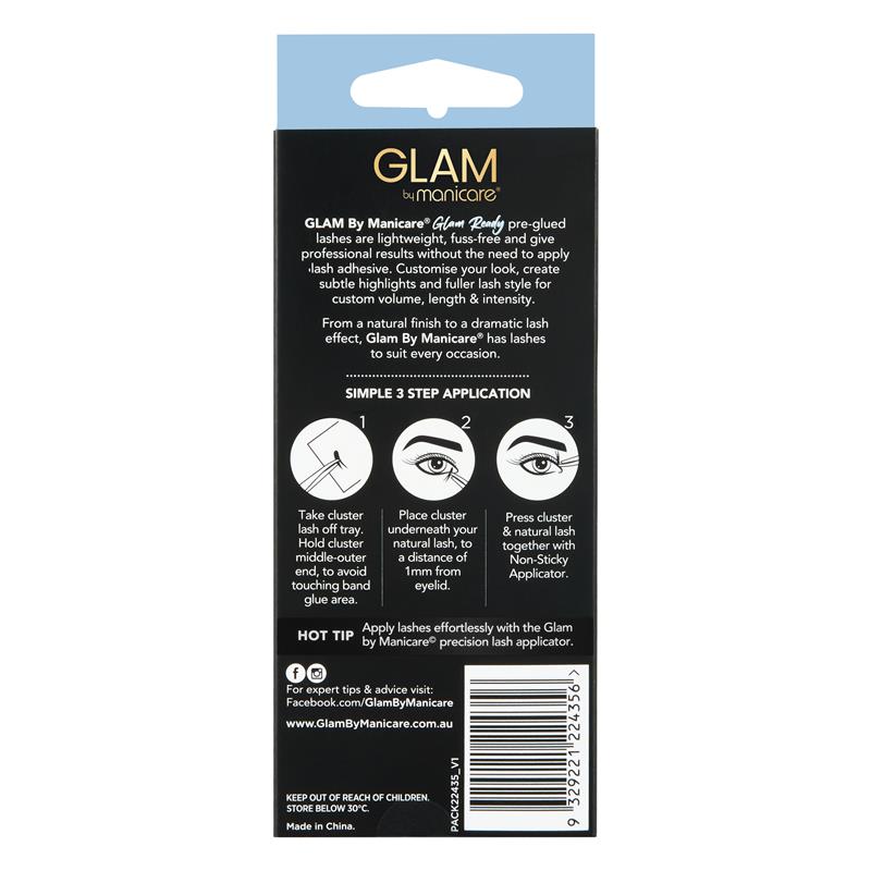 Load image into Gallery viewer, Glam By Manicare Glam Ready Pre-Glued Mackenzie Cluster Lashes Natural
