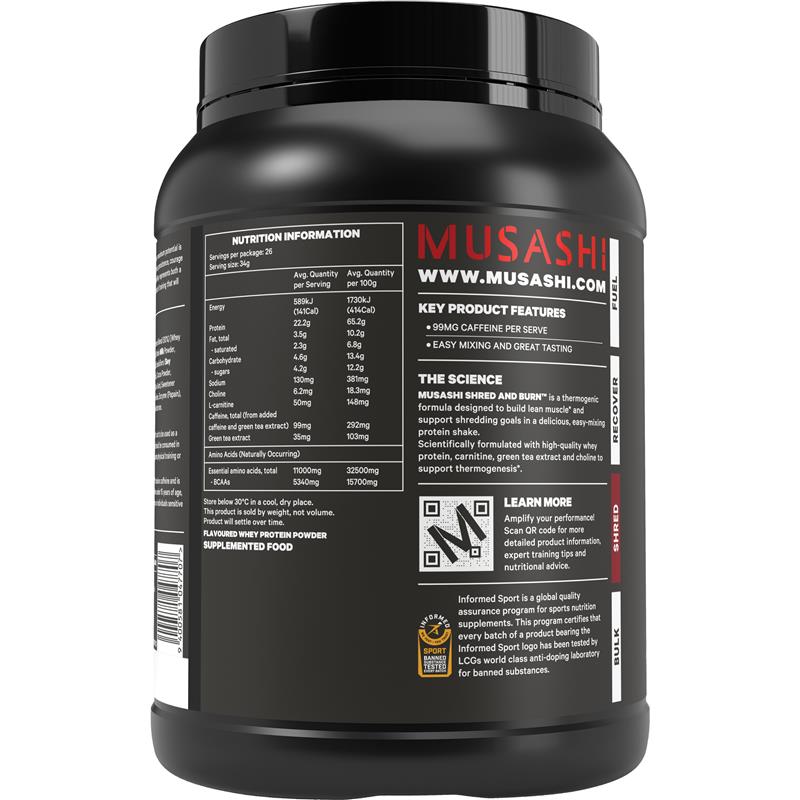Load image into Gallery viewer, Musashi Shred And Burn Chocolate 900g
