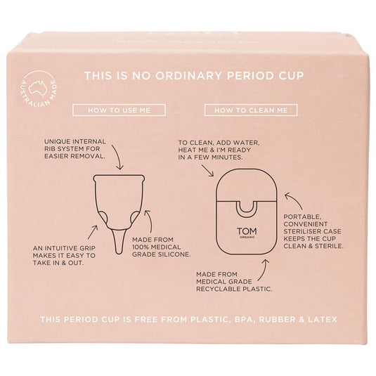 TOM Organic The Period Cup Size 1 + Convenient Microwavable Steriliser Case
