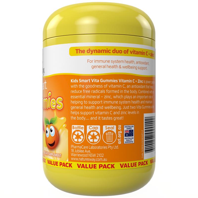 Load image into Gallery viewer, Nature's Way Kids Smart Vita Gummies Vitamin C + Zinc 150 Gummies Exclusive Size
