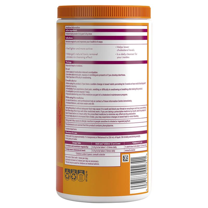 Load image into Gallery viewer, Metamucil Fibre Supplement Smooth Orange 114 Dose 673g
