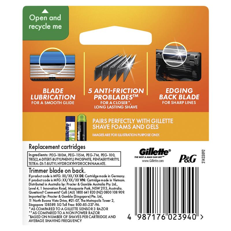 Load image into Gallery viewer, Gillette Fusion Power Razor Blades 4 Pack
