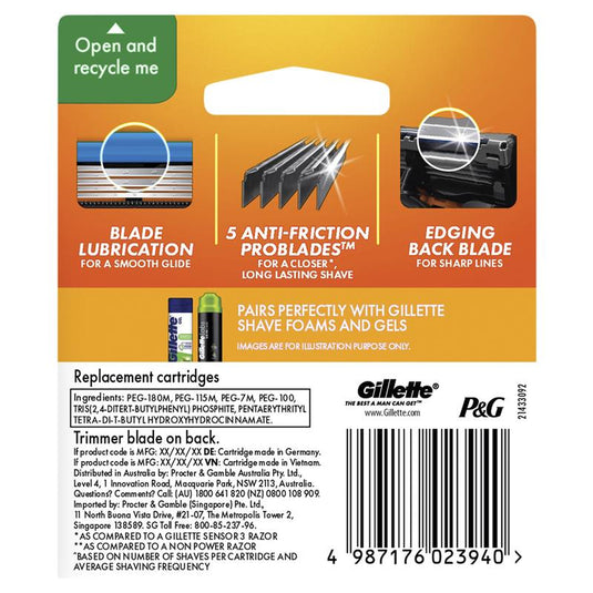 Gillette Fusion Power Razor Blades 4 Pack