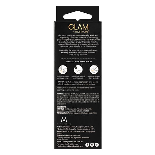 Glam By Manicare Press On Nails French Pink Medium Square French Kit