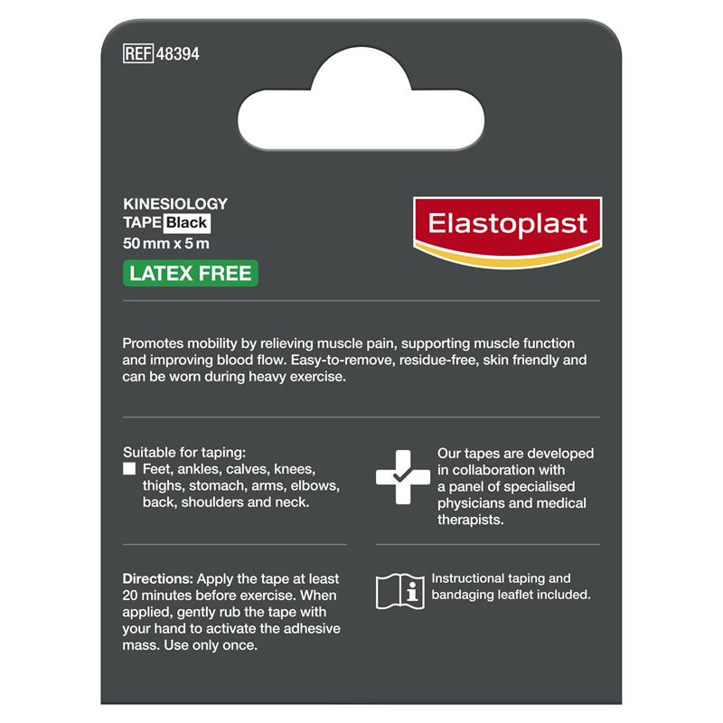Load image into Gallery viewer, Elastoplast Kinesiology Tape Black 50mm x 5m
