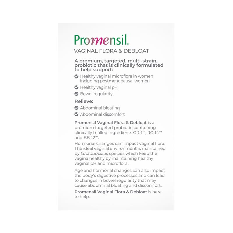Load image into Gallery viewer, Promensil Vaginal Flora &amp; Debloat Women’s Probiotic 30 Capsules
