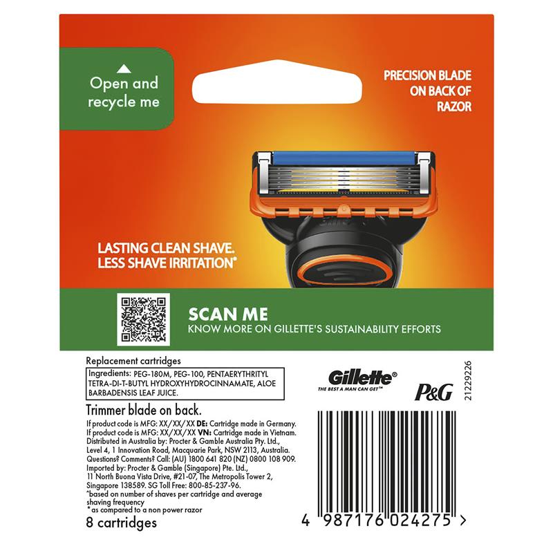 Load image into Gallery viewer, Gillette Fusion Power Razor Blades 8 Pack
