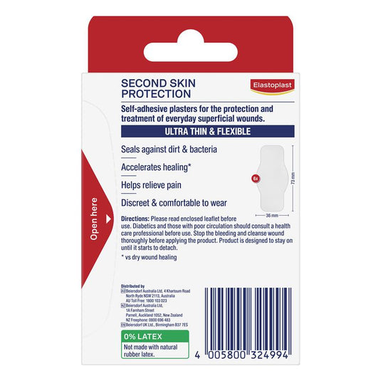 Elastoplast Second Skin Protection Strips 3.6cm x 7.3cm 6 Pack