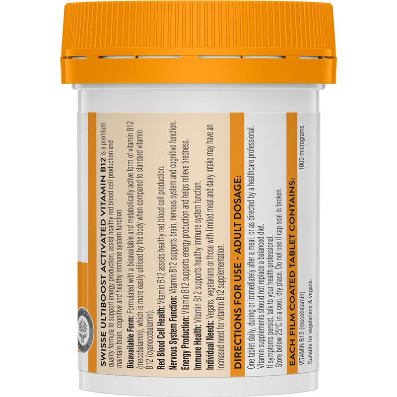 Load image into Gallery viewer, Swisse Ultiboost Activated Vitamin B12 (1000mcg) 60 Tablets
