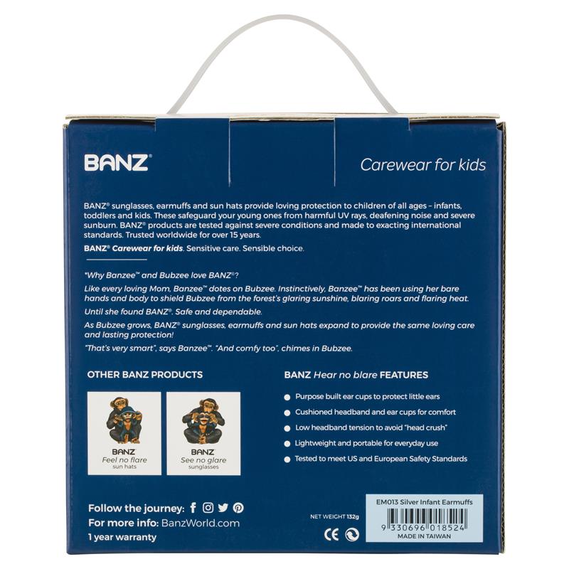 Load image into Gallery viewer, Banz Ear Muffs Mini 3+ Months to 2 Years Silver

