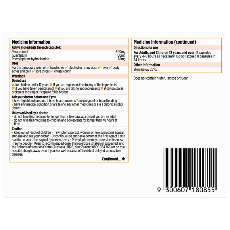 Load image into Gallery viewer, Codral Cold &amp; Flu + Mucus Cough 48 Capsules
