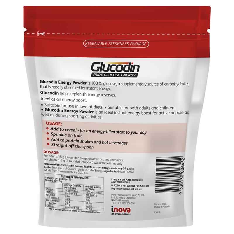 Load image into Gallery viewer, Glucodin Glucose Powder Zip Bag 325g

