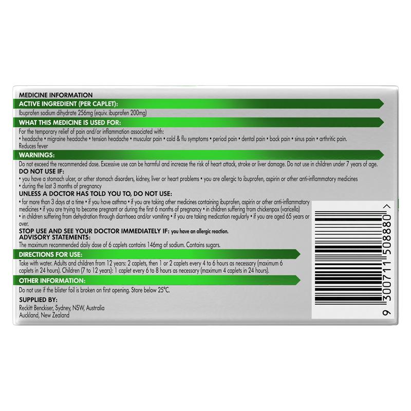 Load image into Gallery viewer, Nurofen Zavance Fast Pain Relief Caplets 256mg Ibuprofen 96 Pack
