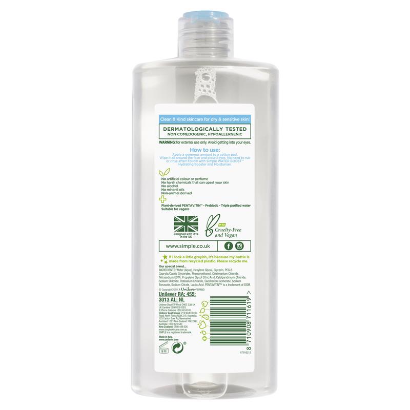 Load image into Gallery viewer, Simple Water Boost Micellar Cleansing Water 400ml
