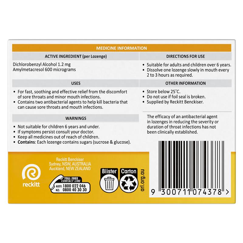 Load image into Gallery viewer, Strepsils Throat Lozenges Soothing Honey &amp; Lemon 16 Pack
