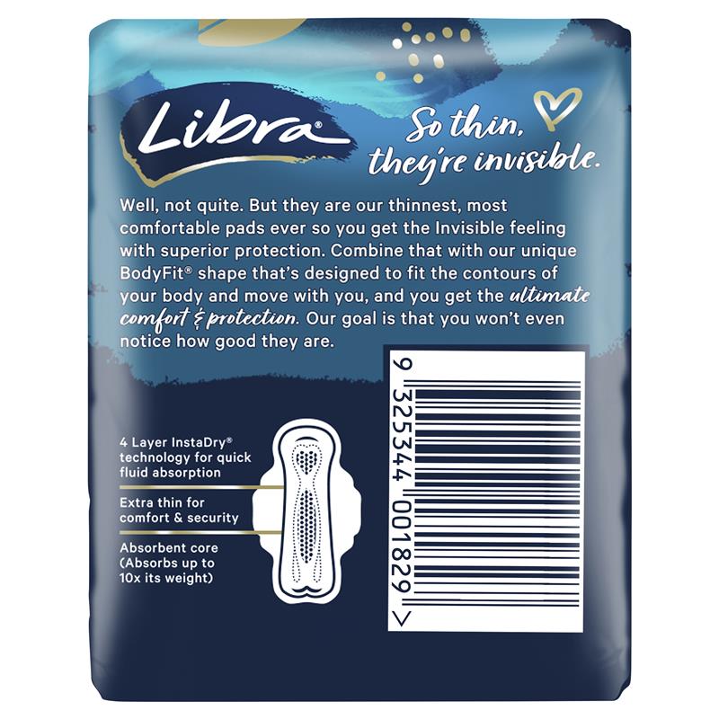 Load image into Gallery viewer, Libra Pads Invisible Body Fit with Wings Super 10
