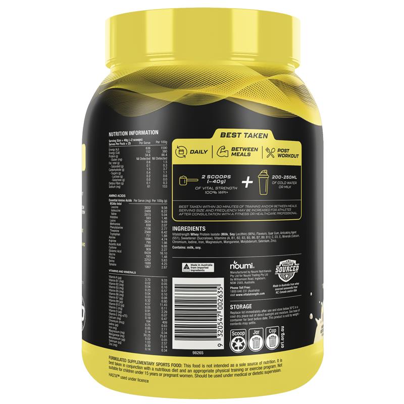 Load image into Gallery viewer, Vital Strength WPI Plus 100 Whey Protein Isolate Vanilla 1Kg
