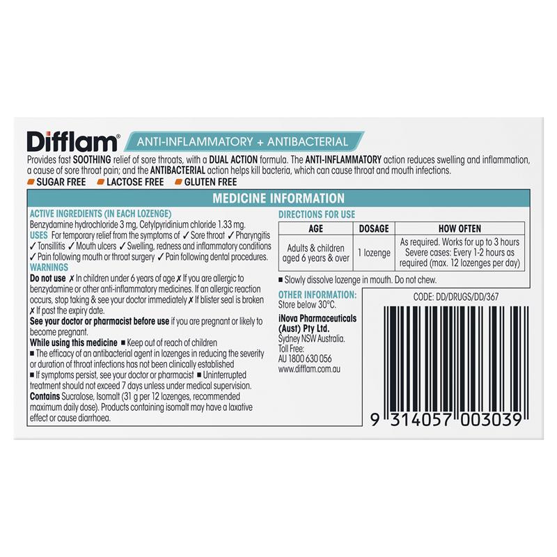 Load image into Gallery viewer, Difflam Sore Throat Sugar Free Orange 16 Lozenges
