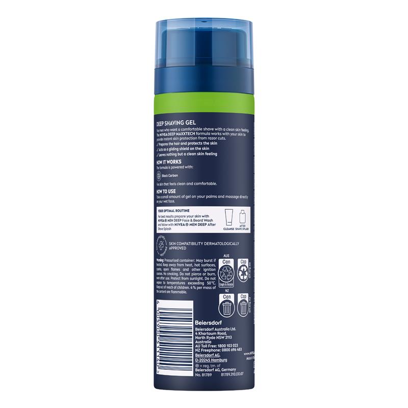 Load image into Gallery viewer, NIVEA for Men Deep Shave Gel 200ml
