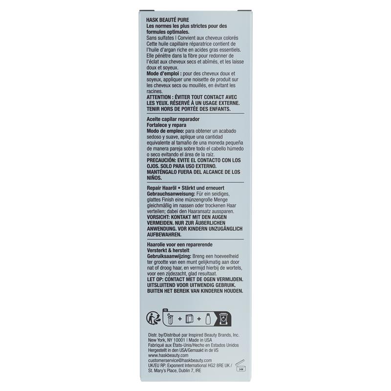 Load image into Gallery viewer, Hask Argan Oil Repairing Shine Oil Box 59ml
