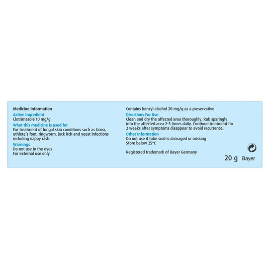 Canesten 1% Anti-fungal Cream 20g