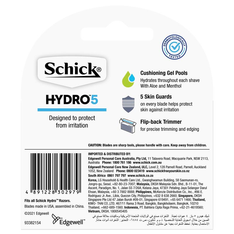 Load image into Gallery viewer, Schick Hydro 5 Mens Refill Razor Blades 4pk
