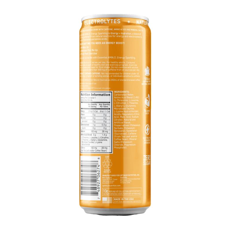 Load image into Gallery viewer, Optimum Nutrition Amino Energy Sparkling + Electrolytes Mango Pinelime 355ml
