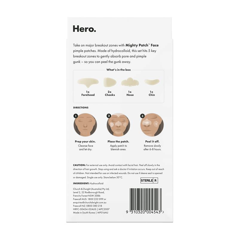 Load image into Gallery viewer, Hero Mighty Patch Face Hydrocolloid Pimple Patches 5 pack
