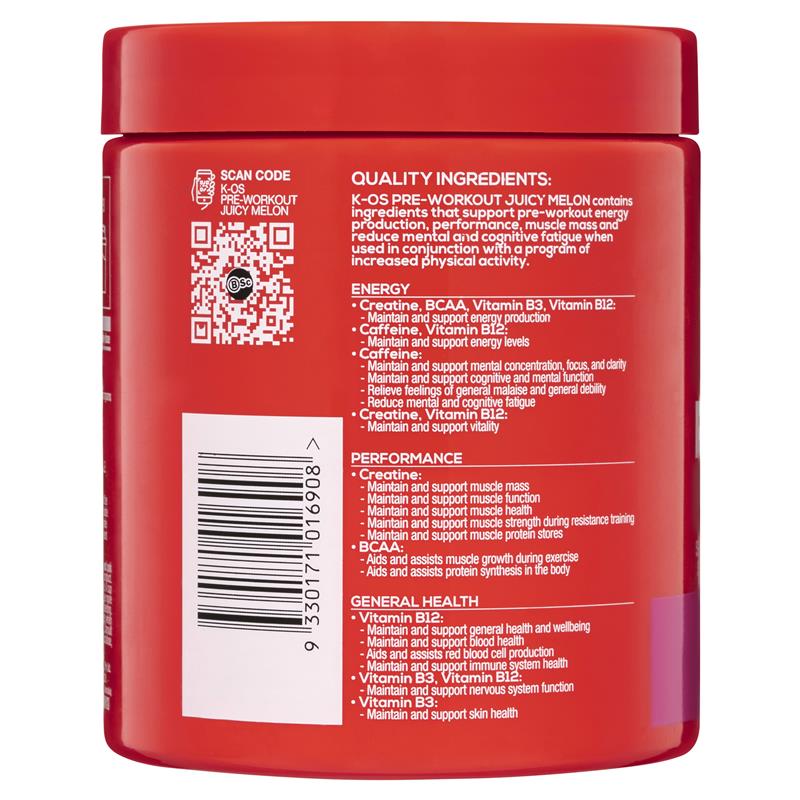 Load image into Gallery viewer, BSc K-OS Pre-Workout Juicy Melon 300g
