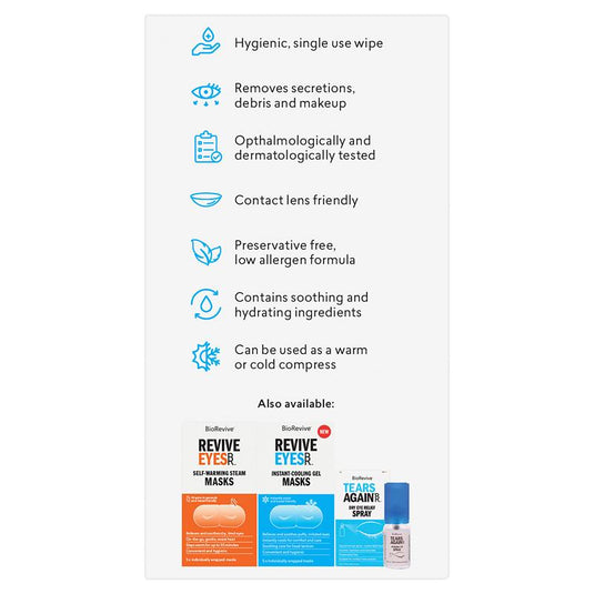 BioRevive Clean Eyes Eyelid Cleansing Wipes 30 Pack