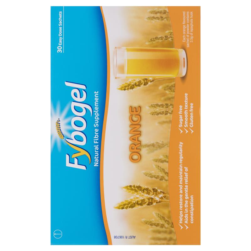 Load image into Gallery viewer, Fybogel Fibre Constipation Relief Supplement Sachets Orange 30 pack
