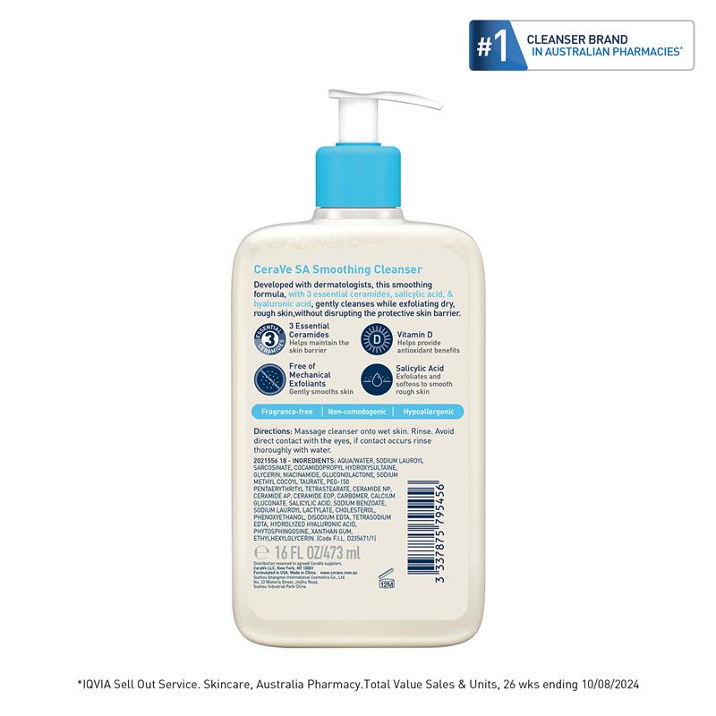 Load image into Gallery viewer, CeraVe SA Smoothing Cleanser 473ml
