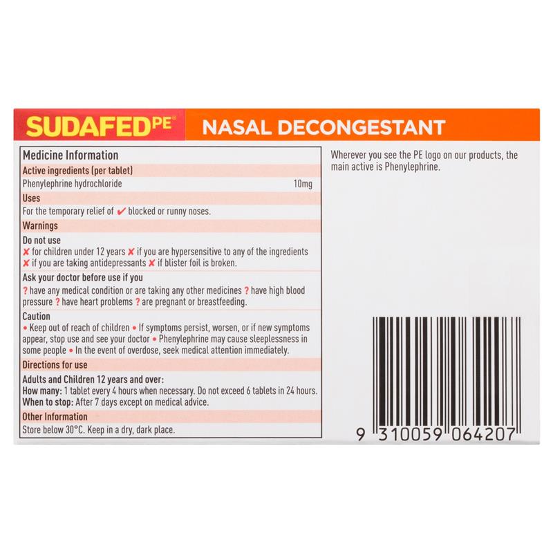 Load image into Gallery viewer, Sudafed PE Nasal Decongestant Tablets 24 Pack
