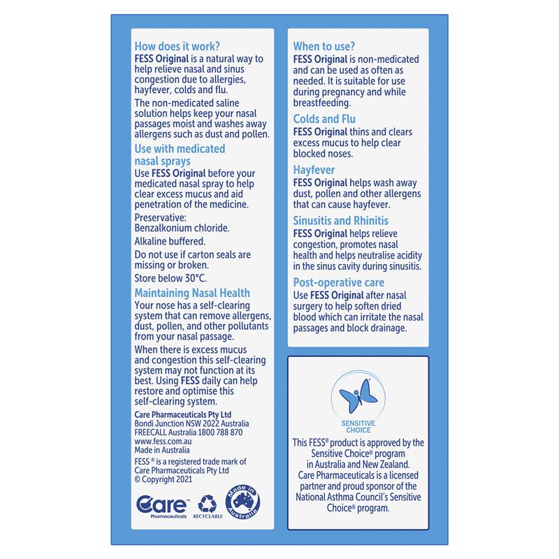 Load image into Gallery viewer, Fess Nasal Spray Twin Pack 150ml (2 x 75mL)

