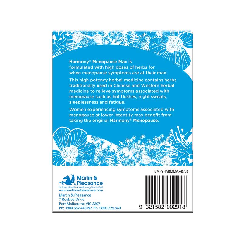 Load image into Gallery viewer, Harmony Menopause Max 45 Tablets
