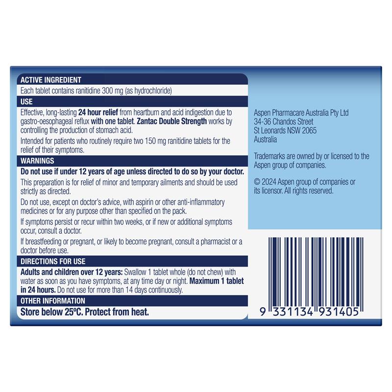 Load image into Gallery viewer, Zantac Double Strength 24 Hour 300mg  14 Tablets
