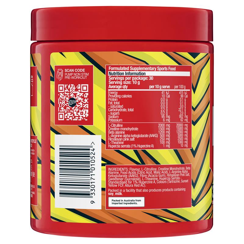Load image into Gallery viewer, BSc Pump Non Stim Pre-Workout Orange Sherbet 300g
