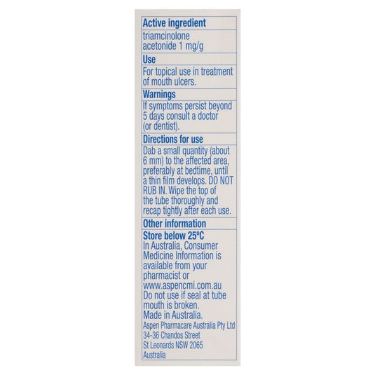 Kenalog in Orabase for Mouth Ulcers 5g - Triamcinolone (S3)